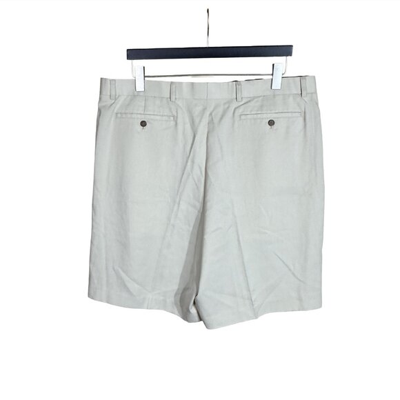 NWT CUTTER & BUCk Mens 44T Beige Chino Bermuda Pleated Shorts Big and Tall - Picture 2 of 14